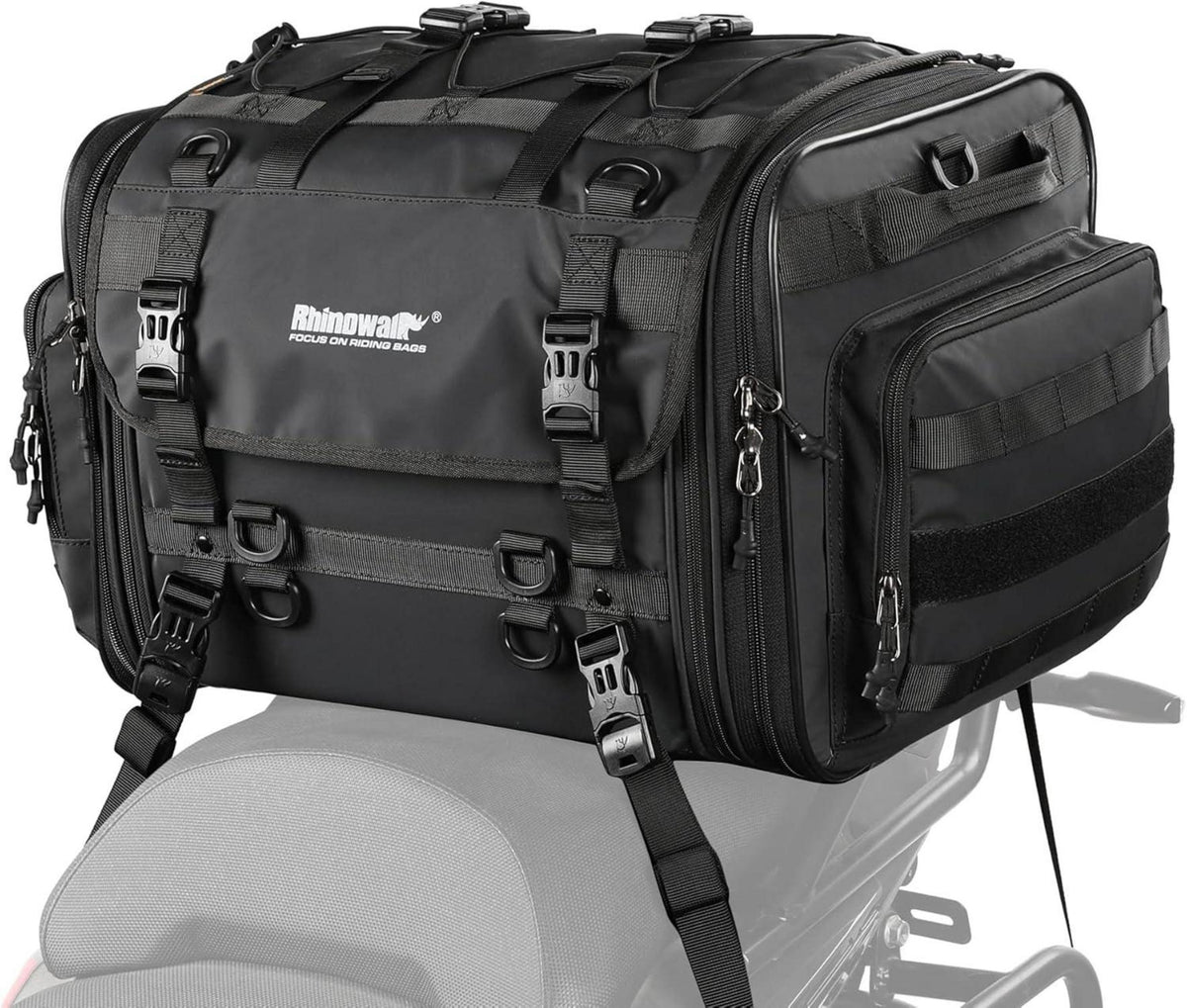 Motorrad Hecktasche 40-60L erweiterbar wasserdicht Schwarz