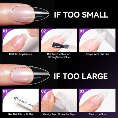 Kurze Mandel Nagelspitzen – 120 Stück für DIY Nageldesign