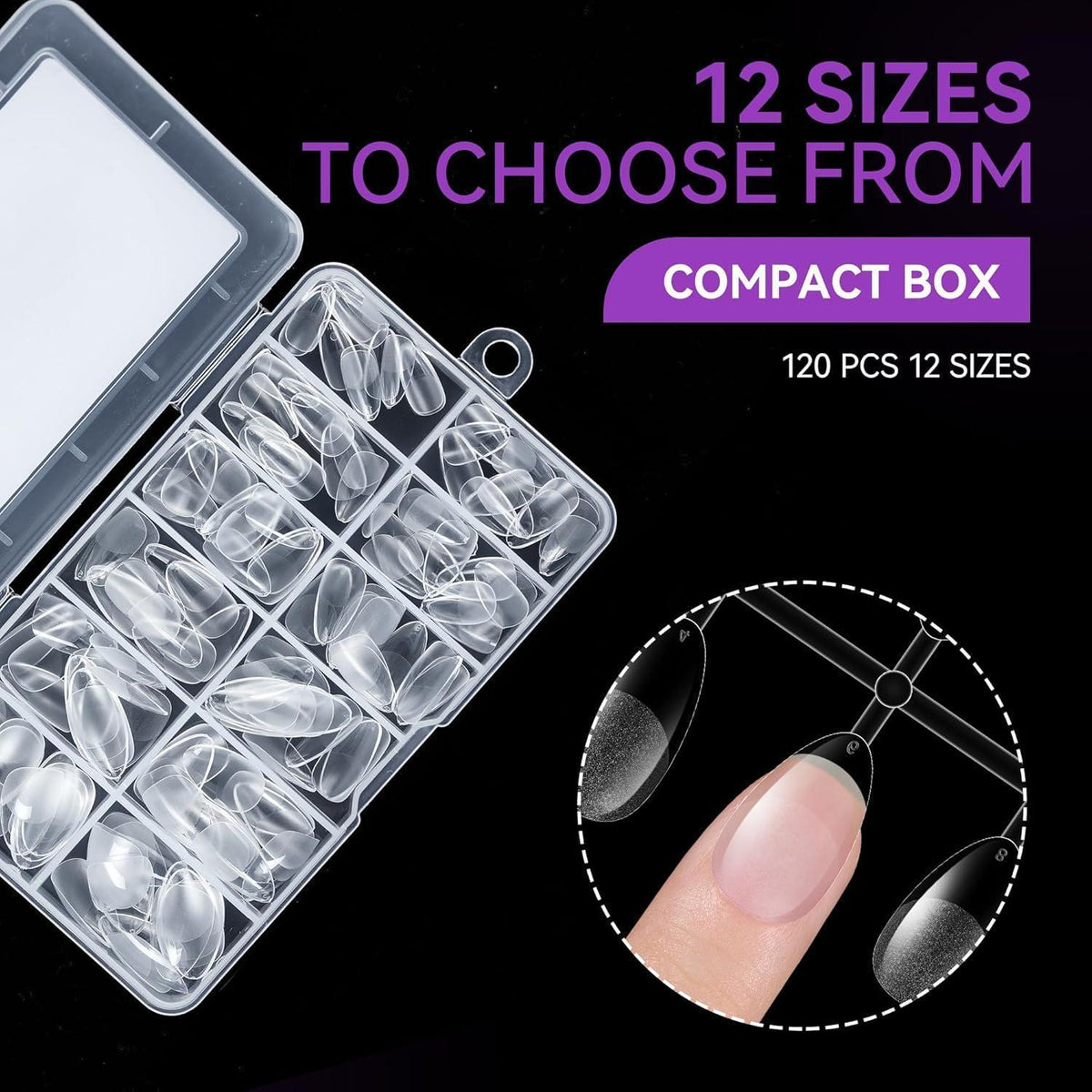 Kurze Mandel Nagelspitzen – 120 Stück für DIY Nageldesign