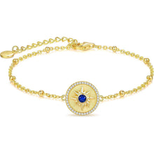 Sterling Silber Armband Damen mit Sonne Anhänger, Geburtsstein-Option