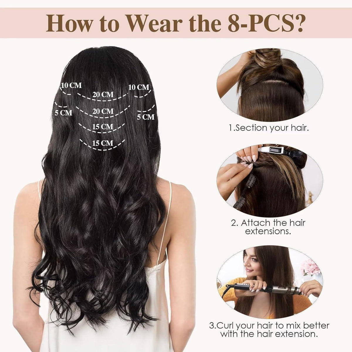 Echthaar Clip-In Extensions – Mittleres Blond, 45cm