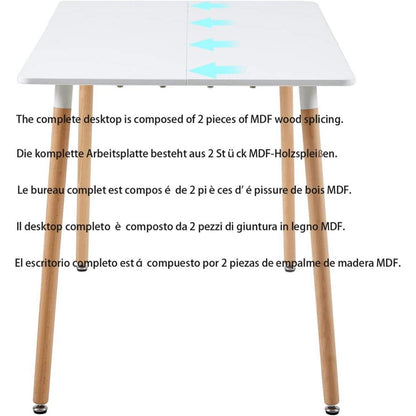 Essgruppe Weiß 5-teilig | Esstisch mit 4 Stühlen