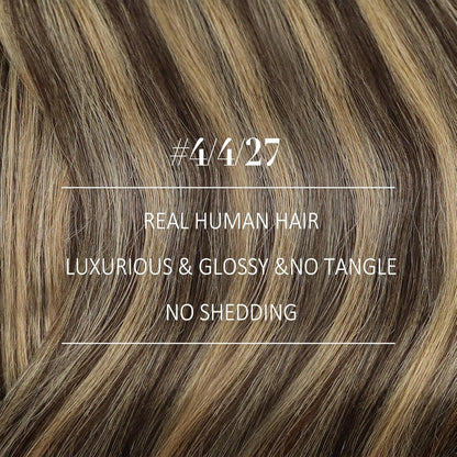 Echthaar Tressen Ombre 35cm - Dunkelbraun mit Blond Balayage