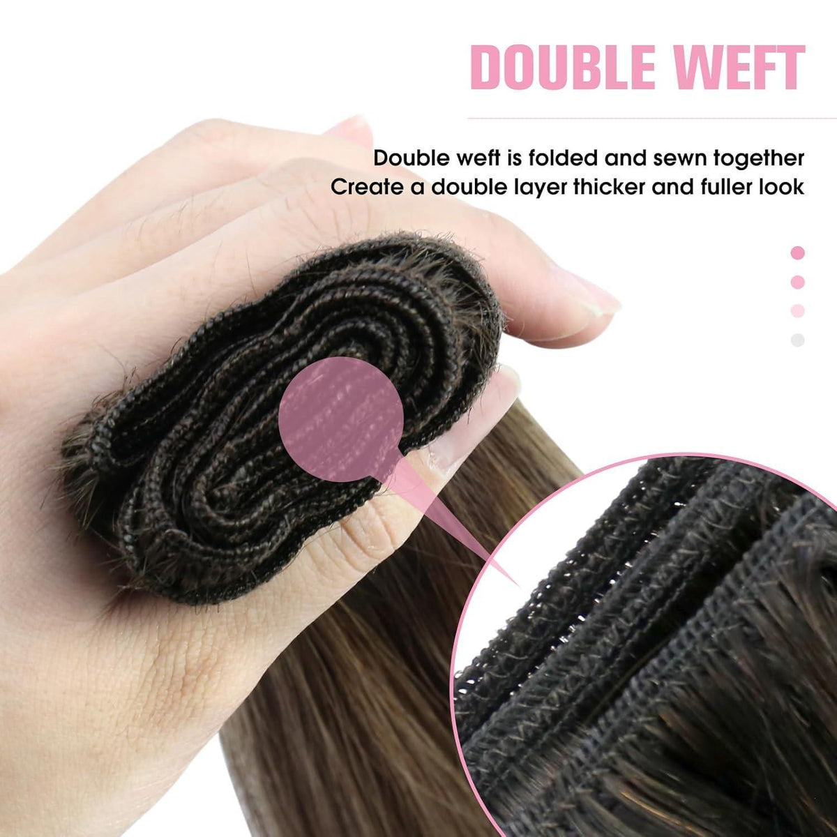 Echthaar Tressen Dunkelbraun 50 cm – Remy Weft Extensions