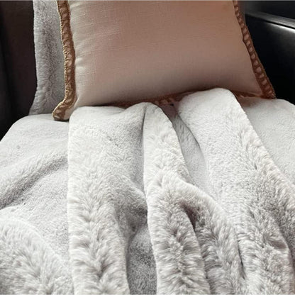 Flauschiger Grau Teppich 150x240 cm – Waschbarer Fellteppich Wohnzimmer