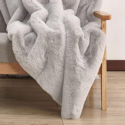Flauschiger Fellteppich Grau 120x180 cm – Weicher Kunstfell Teppich