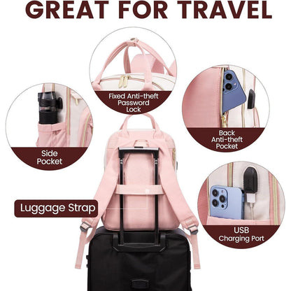 LOVEVOOK Damen Laptop Rucksack 15.6 Zoll Wasserdicht