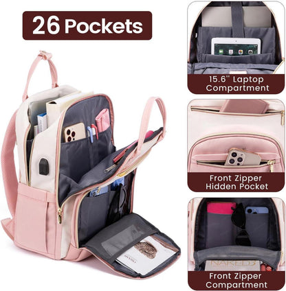 Rucksack Damen 15.6 Zoll Laptop Schulrucksack Wasserdicht