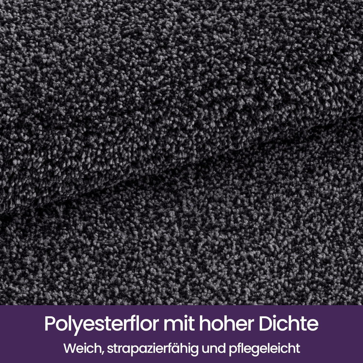 Fußmatte Innen rutschfest 90x150 cm Schwarz-Grau