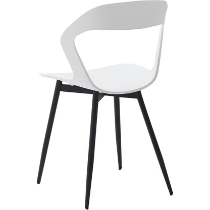 Moderner Esszimmerstuhl 6er-Set, skandinavisches Design Weiß+Schwarz