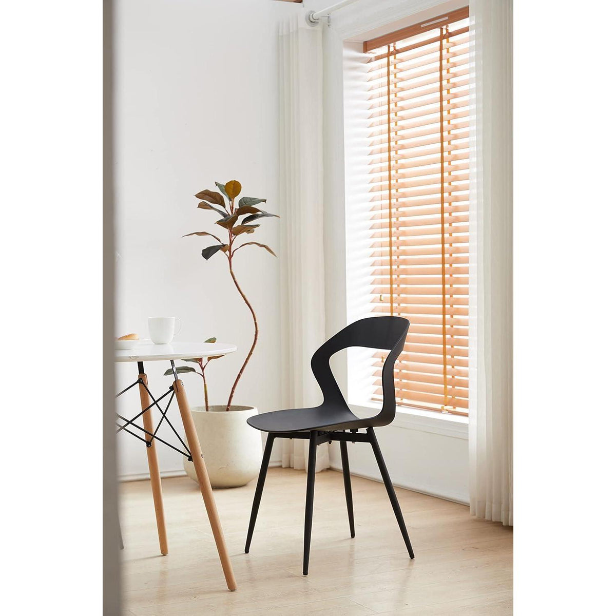 Moderner Esszimmerstuhl Set 4er – Skandinavischer Design Stuhl Schwarz