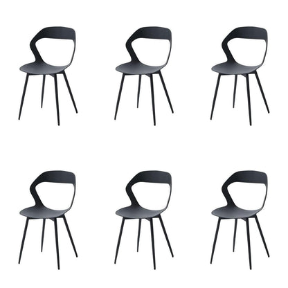 Moderner Esszimmerstuhl 6er-Set Schwarz – Skandinavischer Designstuhl
