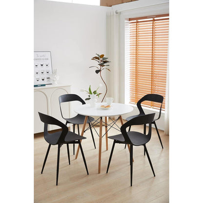 Moderner Esszimmerstuhl 6er-Set Schwarz – Skandinavischer Designstuhl