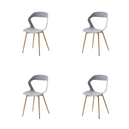 Moderner Esszimmerstuhl Set (4x) – Grau & Natürliche Farbe