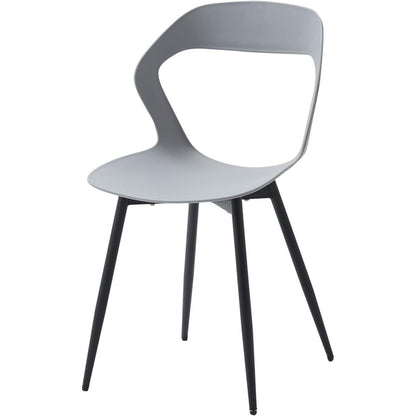 Moderner Esszimmerstuhl Set (8x) – Grau & Schwarz, Skandi-Design