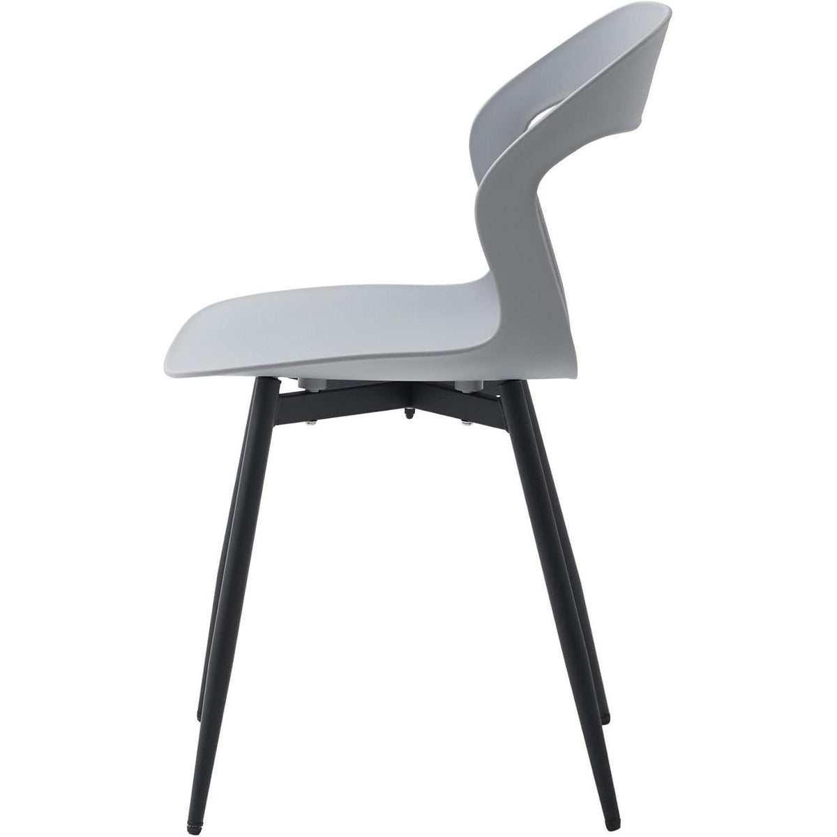 Moderner Esszimmerstuhl Set (8x) – Grau & Schwarz, Skandi-Design