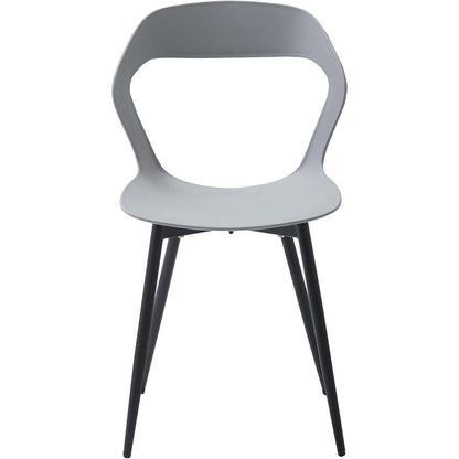 Moderner Esszimmerstuhl Set (8x) – Grau & Schwarz, Skandi-Design