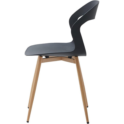 Moderner Esszimmerstuhl 6er-Set Schwarz & Natürliche Farbe