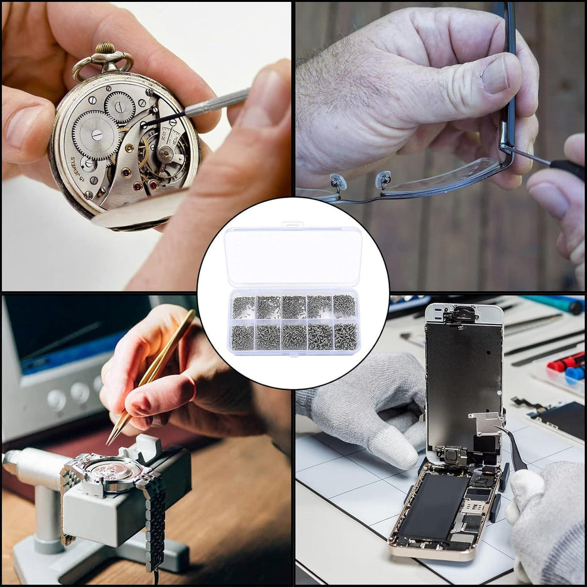 1200 Stück Mini Schrauben Sortiment M1-M1.7 für Elektronik & Uhren