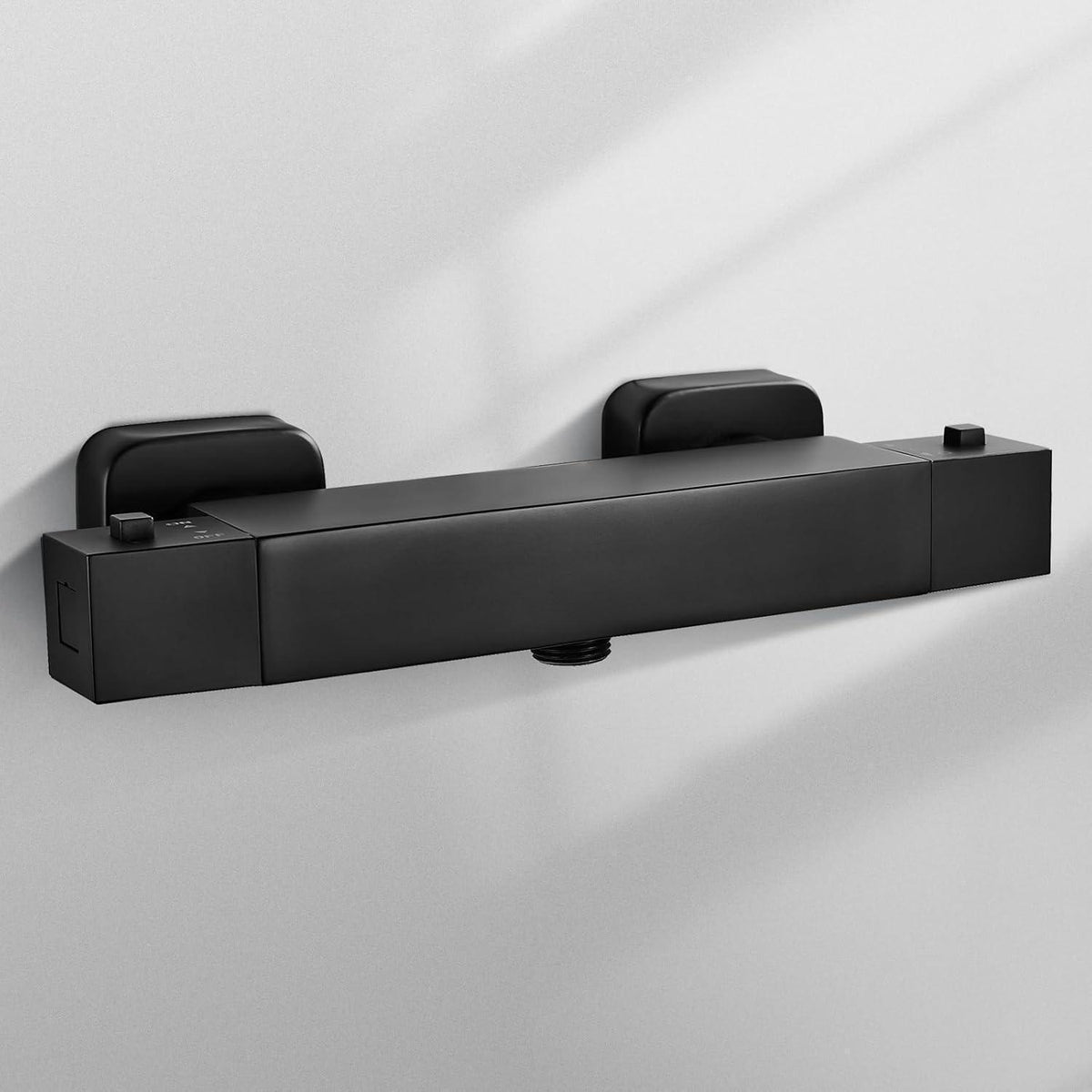 Duschthermostat Schwarz Eckig mit 38°C Sicherheitstaste