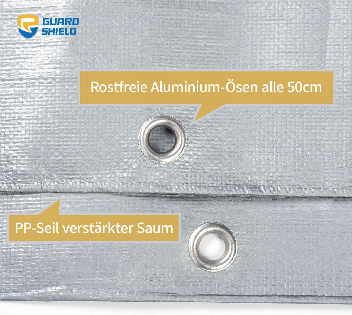 Abdeckplane Wasserdicht 3m x 6m Grau 160g/m² UV-stabilisiert Schutzplane
