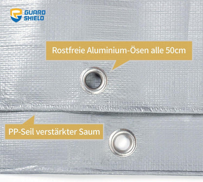Abdeckplane Wasserdicht 3m x 6m Grau 160g/m² UV-stabilisiert Schutzplane