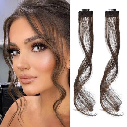 Clip-in Pony Dunkelbraun mit Kupfer Highlights – 30cm