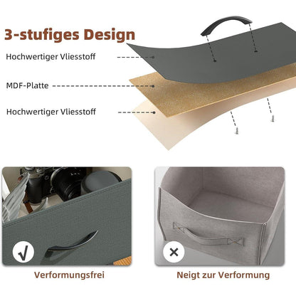 Somdot Kommode mit 7 Stoffschubladen, Kohlegrau
