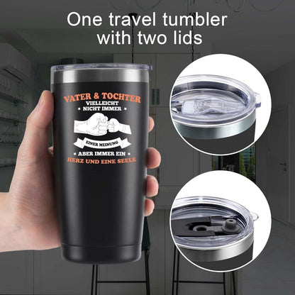 Livole Vatertagsgeschenk Weihnachtsgeschenk Papa Tochter Edelstahl 600ml Kaffeebecher