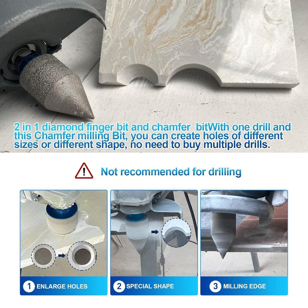 Diamantbohrer & Fasenbohrer Set für Winkelschleifer M14