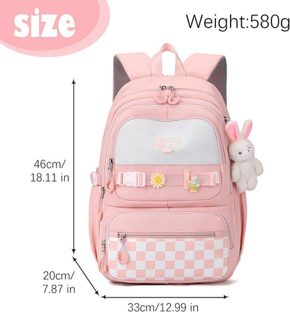 JANSBEN Schulranzen Rucksack Mädchen Jungen 21L Laptopfach Lila