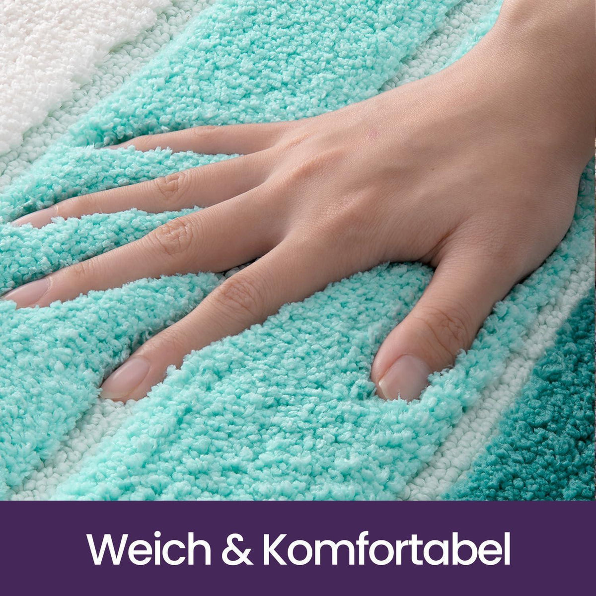 Rutschfeste Badematte 60x90 cm - Saugfähig & Weich, Grün