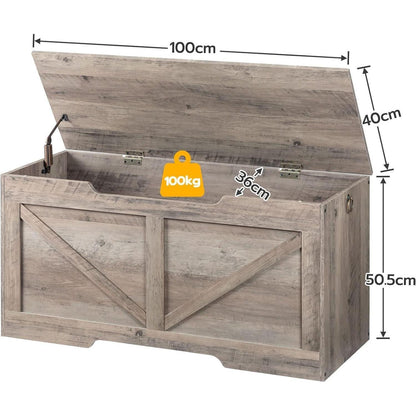 Truhe mit Stauraum & Sitzbank 100cm Grège
