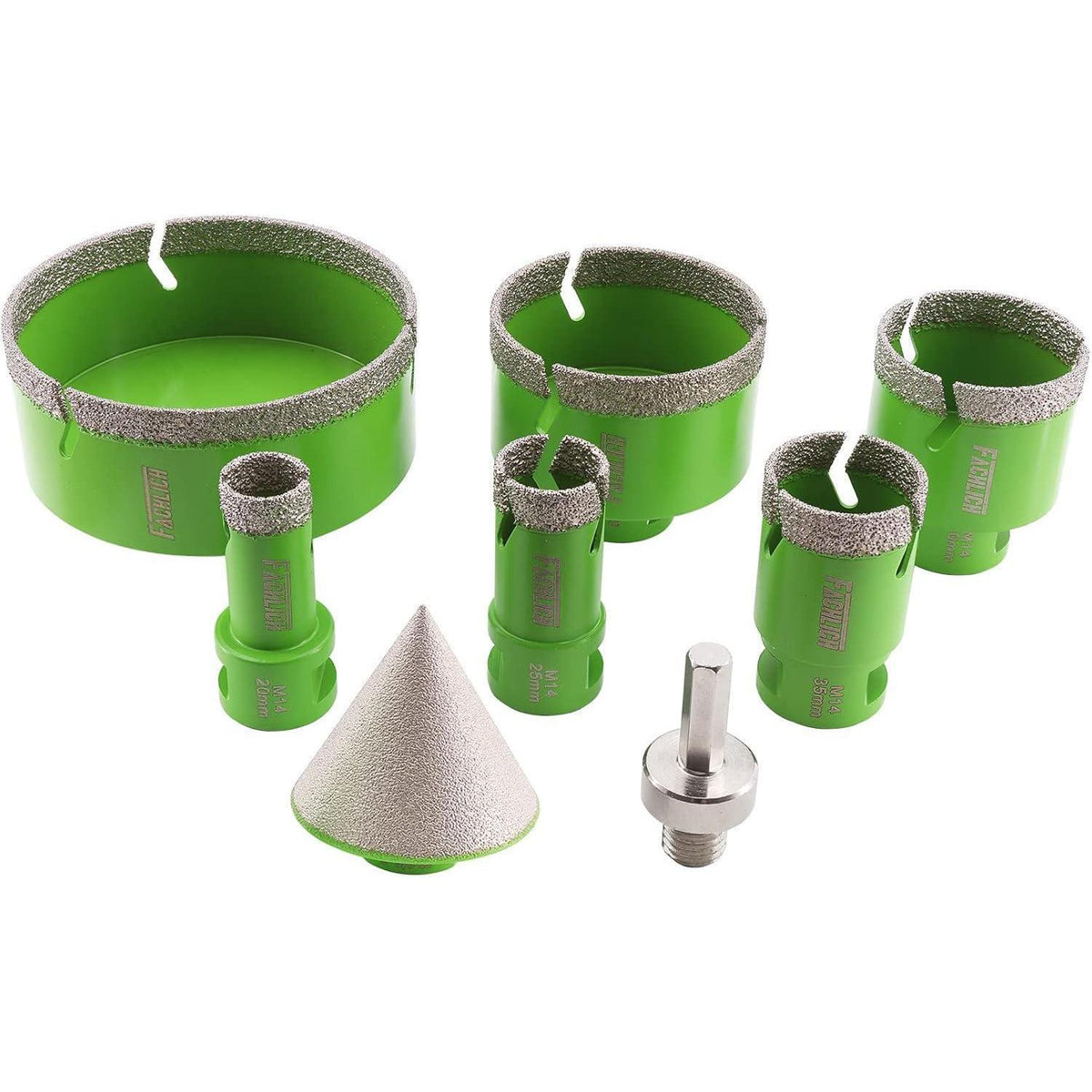 Diamant Fliesenbohrer Set 8tlg. 20-100mm mit Fingerfräser