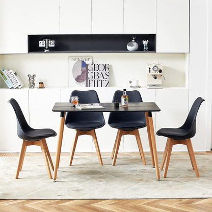 Skandinavischer Esstisch 110x70cm – MDF Tischplatte, Buchenholz