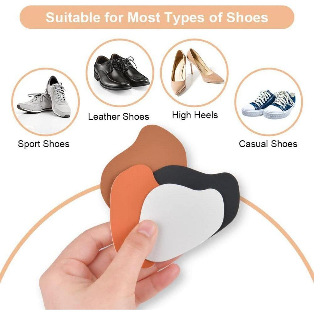 Sneaker Fersen Reparatur Patches, 8 Paar, Schwarz, Weiß, Kaffee, Dunkelgelb