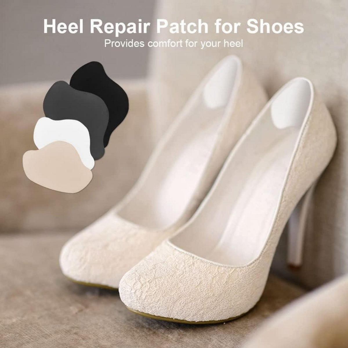 Sneaker Fersen Reparatur Patches – 8 Paar, Schwarz/Weiß/Grau/Beige