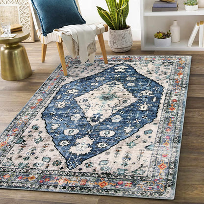 Boho Teppich 90x150cm Waschbar – Weicher Kurzflor für Wohnzimmer