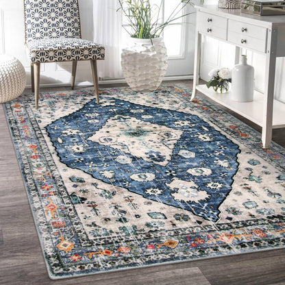 Boho Teppich 90x150cm Waschbar – Weicher Kurzflor für Wohnzimmer