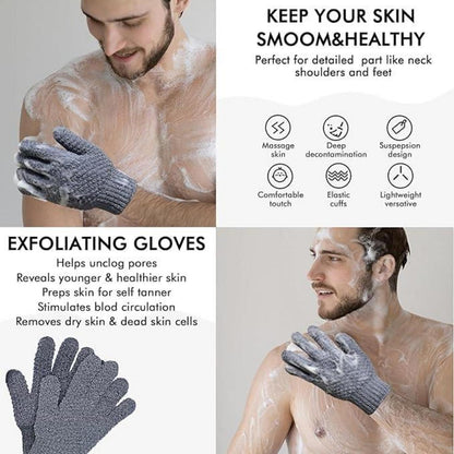 Yiclick Peeling-Handschuhe 6 Paar Körperpeeling Schwamm Luffa Handschuh