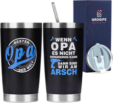 Opa Geschenk Thermobecher Lustiger Spruch 600ml Edelstahl Tasse