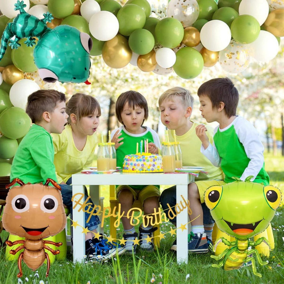 Dschungel Geburtstagsdeko 2 Jahre Waldtiere Luftballons Happy Birthday für