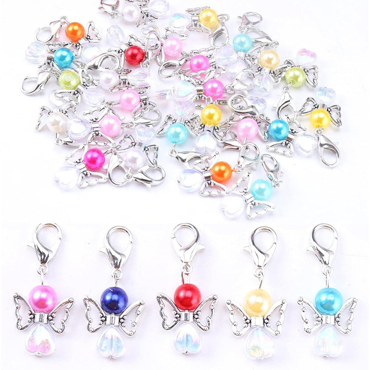 30x Schutzengel Schlüsselanhänger für DIY Schmuck & Geschenke