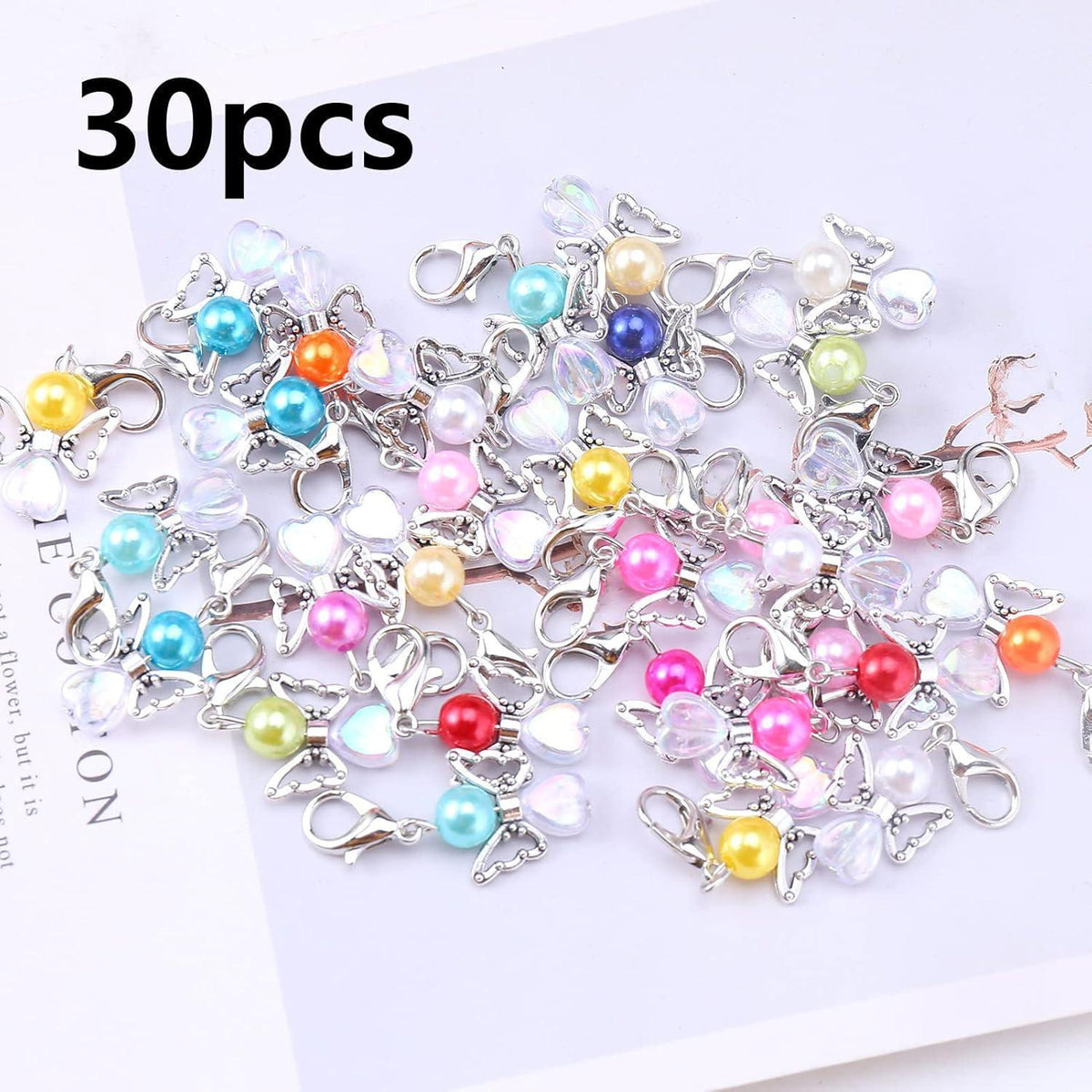 30x Schutzengel Schlüsselanhänger für DIY Schmuck & Geschenke