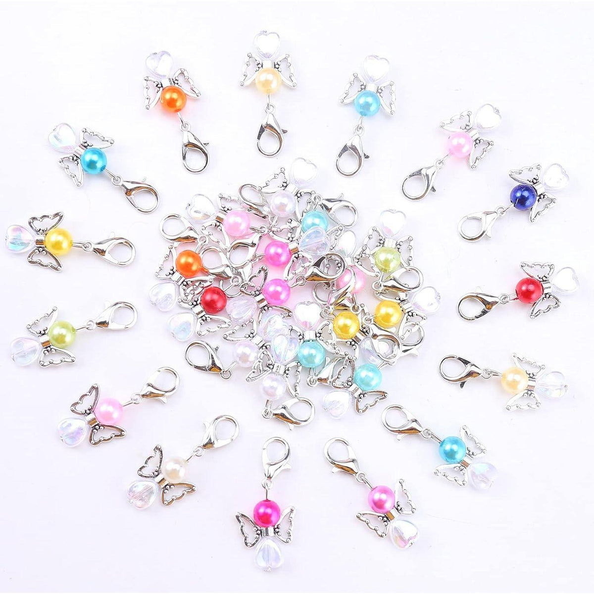 30x Schutzengel Schlüsselanhänger für DIY Schmuck & Geschenke