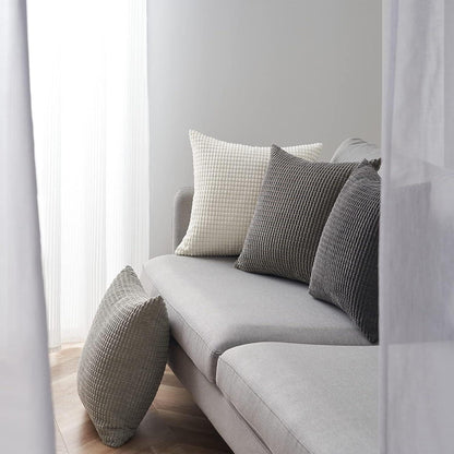 Kissenbezug 50x50 Grau 4er Set Cord körnig Farbverlauf Sofa