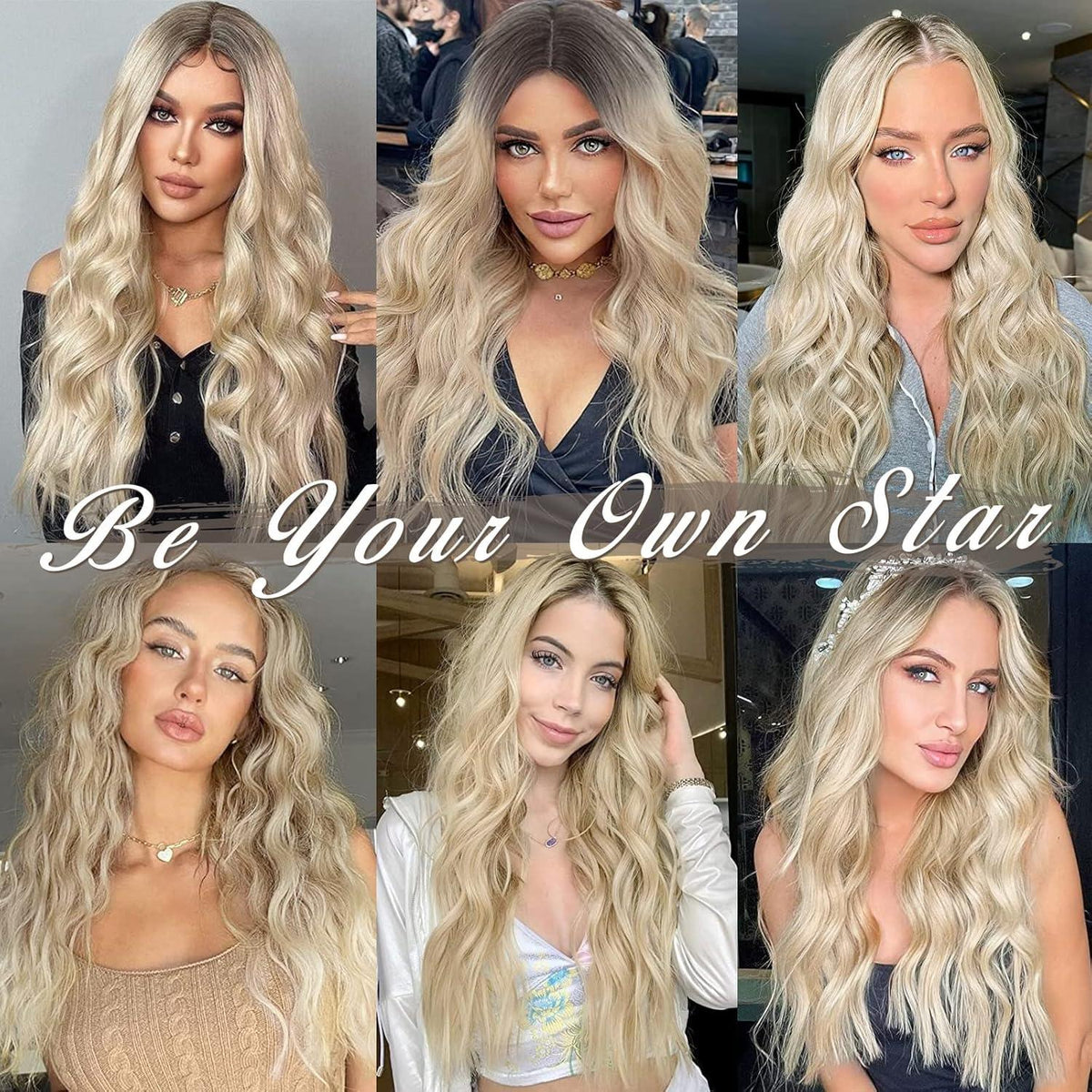 Wellige Clip in Extensions 5PCS 45cm Beige Blond Natürliches Haarteil