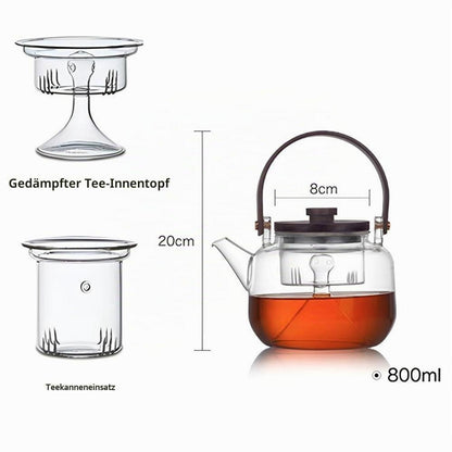 Glas Teekanne mit Sieb 800ml – Für Tee-Liebhaber & Geschenk