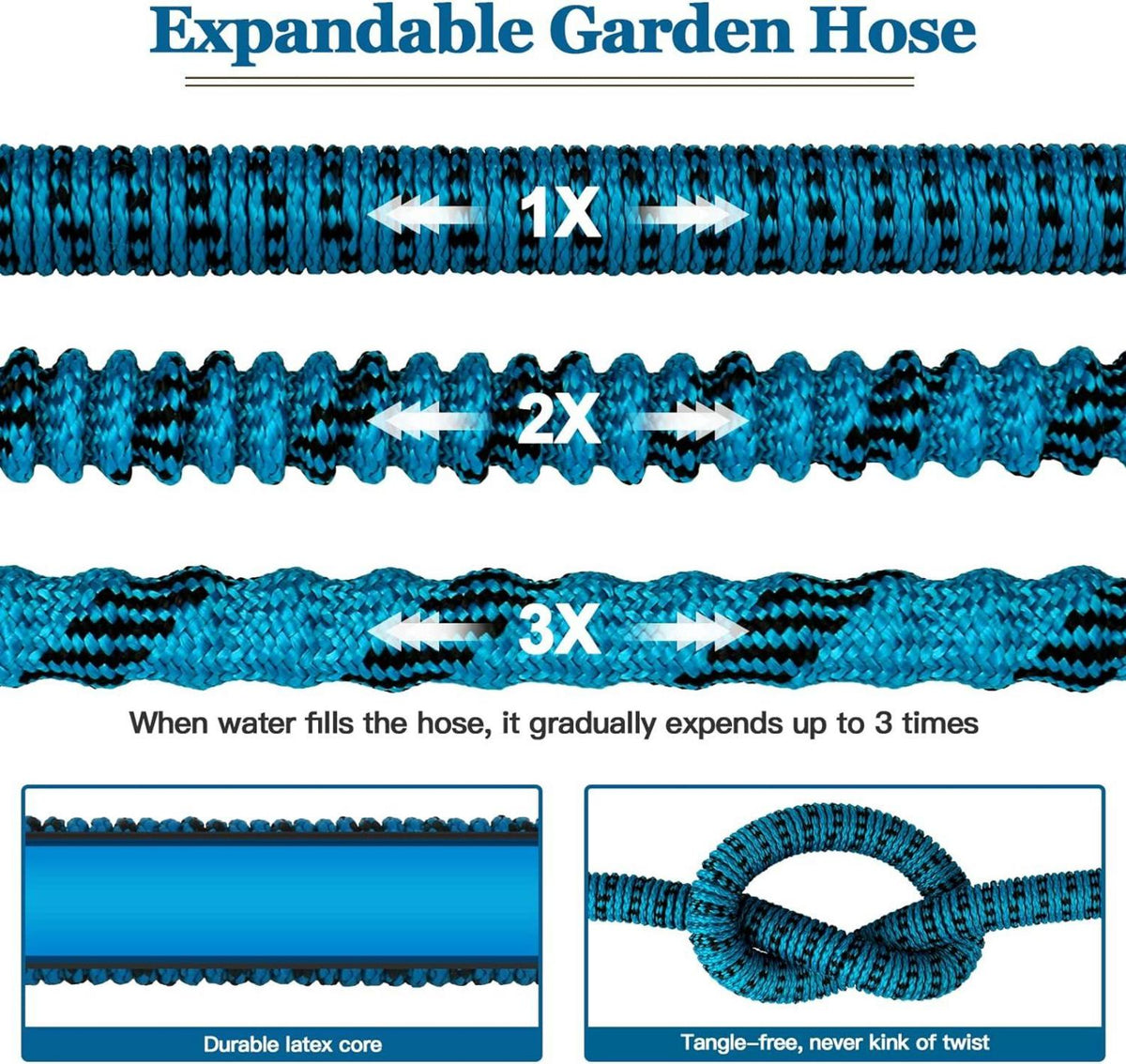 Erweiterbarer Gartenschlauch 30m mit 10 Funktionen SprüHdüSe