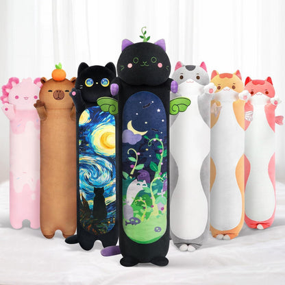Langes Kuschelkissen Katze – Flauschiges Plüschtier 130cm